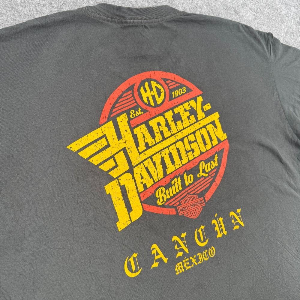 Harley-Davidson T-Shirt Mens XL Cancun Mexico Graphic Black Short Sleeve EUC